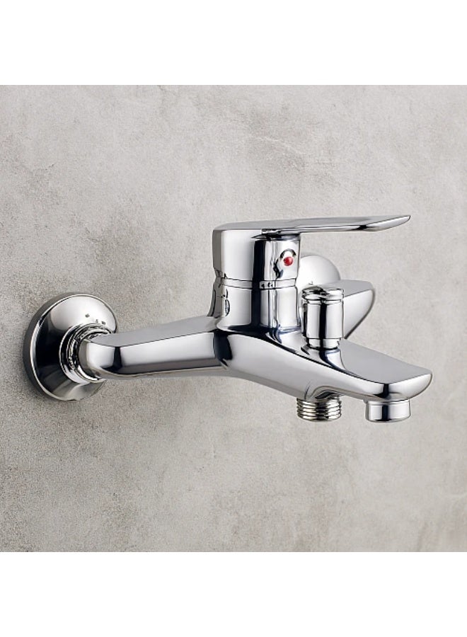 خلاط دش زنك مع سماعة مستطيل كروم - Image 1